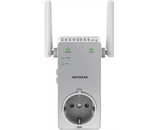 Netgear Extender EX3800-100PES  802.11ac, 2.4GHz/5GHz, 300+450 Mbit/s, 10/100 Mbit/s, Ethernet LAN (RJ-45) ports 1, Antenna type 2xExternal, Wall-plug, pass-thru