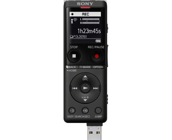 Sony Digital Voice Recorder ICD-UX570 LCD, Black, MP3 playback