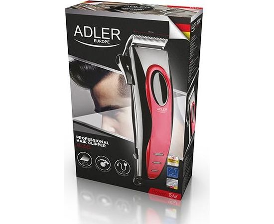 Adler Hair clipper AD 2825 Corded, Red