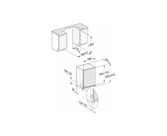 Miele G7150SCVI Iebūvējama trauku mazgājamā mašīna 60cm