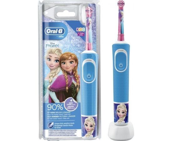 Oral-B Toothbrush Disney Frozen Vitality Rechargeable, For kids, Operating time 8 h min, Number of brush heads included 1, Number of teeth brushing modes 2, Blue