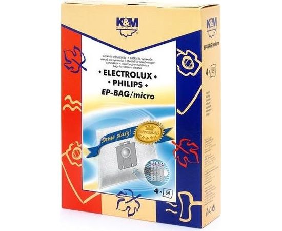 K&M Oдноразовые мешки для пылесосов ELECTROLUX-PHILIPS S-BAG (4шт)