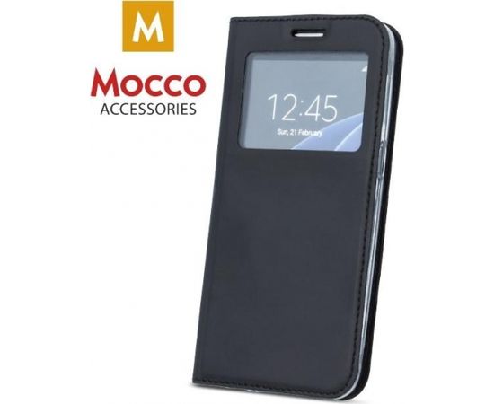 Mocco Smart Look Case Чехол Книжка с Окошком для телефона Samsung A730 Galaxy A8 Plus (2018) Черный