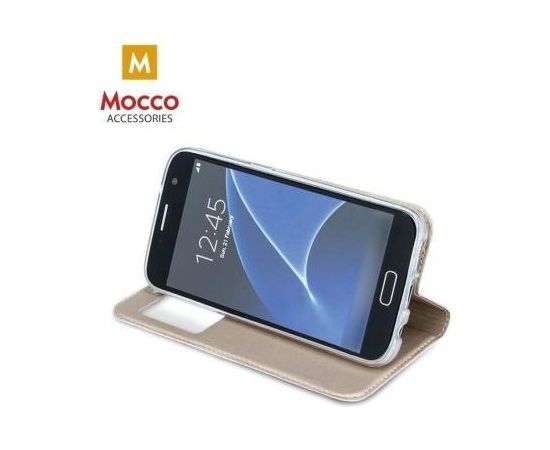 Mocco Smart Look Case Чехол Книжка с окошком для телефона Apple iPhone X Золотой