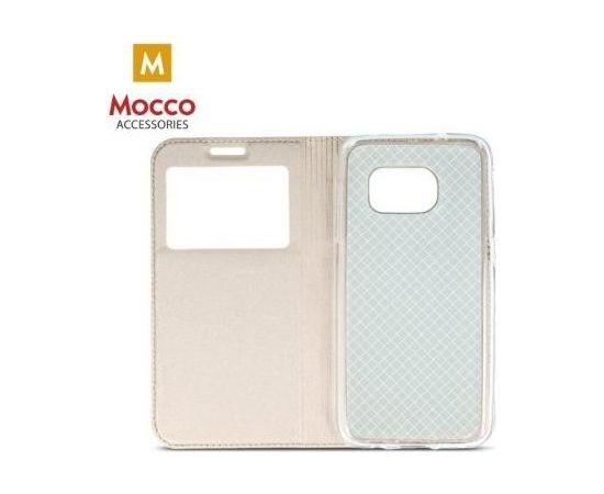Mocco Smart Look Case Чехол Книжка с окошком для телефона Apple iPhone X Золотой