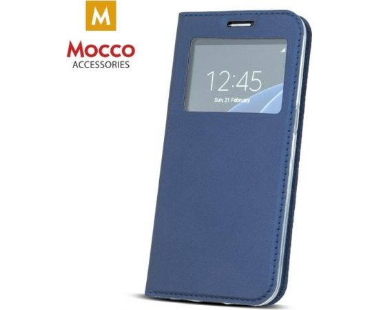 Mocco Smart Look Case Чехол Книжка с окошком для телефона Apple iPhone X Синий