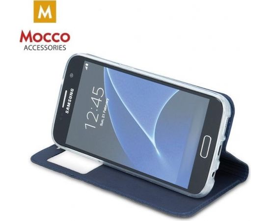 Mocco Smart Look Case Чехол Книжка с окошком для телефона Apple iPhone X Синий