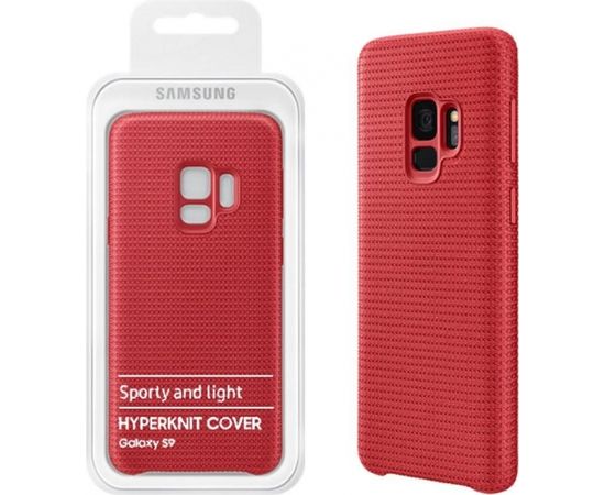 Samsung EF-GG960FREGWW Hyperknit Cover Oriģināls Aizmugures Maks priekš Samsung G960 Galaxy S9 Sarkans (EU Blister)