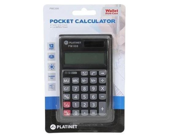 Platinet PMC008_A Kabatas Kalkulators + Maciņš - Futlāris Melns