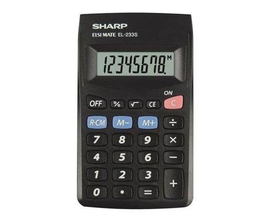 Sharp SH-EL233SBBK Карман Mini Kалькулятор черный