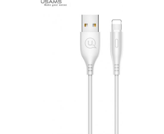 Usams US-SJ266 U18 Flexi PVC Universāls Lightning  uz USB DAtu un Ātras Uzlādes 2A Apaļa konektora Plug Labelis 1m Balts