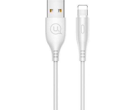 Usams US-SJ266 U18 Flexi PVC Universāls Lightning  uz USB DAtu un Ātras Uzlādes 2A Apaļa konektora Plug Labelis 1m Balts