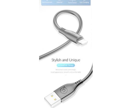 Usams US-SJ266 U18 Flexi PVC Универсальный Lightning на USB Кабель Данных и Заряда 2А с Круглым коннектором Белый