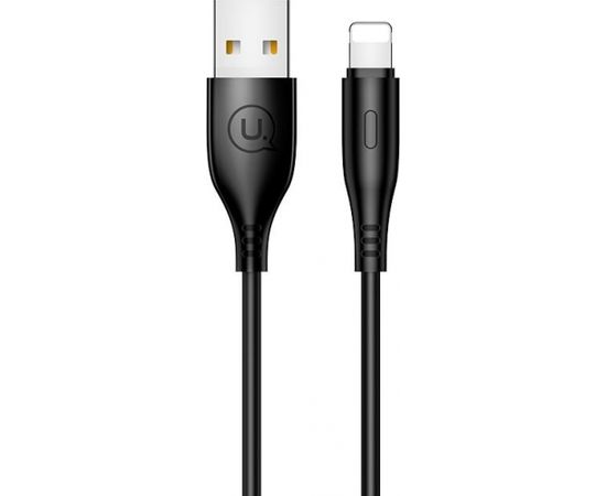 Usams US-SJ266 U18 Flexi PVC Universāls Lightning  uz USB DAtu un Ātras Uzlādes 2A Apaļa konektora Plug Labelis 1m Melns