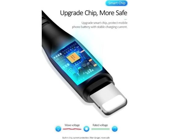 Usams US-SJ266 U18 Flexi PVC Универсальный Lightning на USB Кабель Данных и Заряда 2А с Круглым коннектором Черный