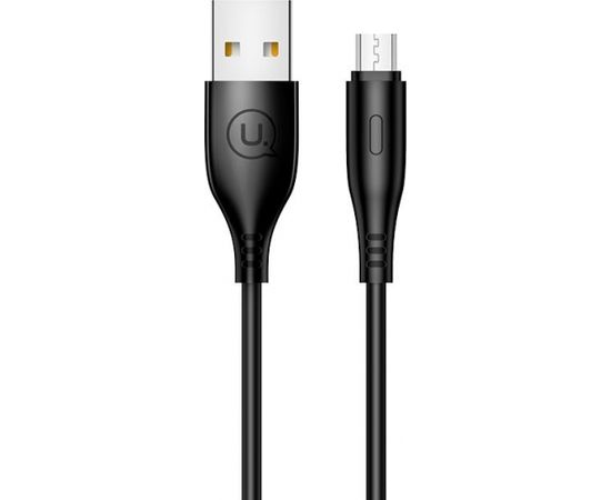 Usams US-SJ268 U18 Flexi PVC Universāls Micro USB uz USB DAtu un Ātras Uzlādes 2A Apaļa konektora Plug Labelis 1m Melns