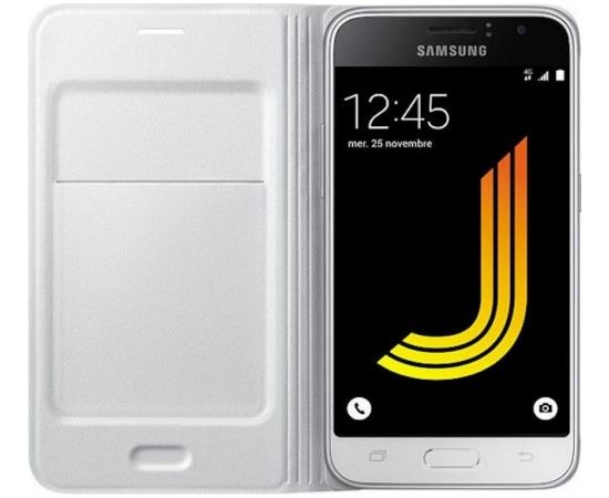 Samsung EF-WJ120PW Oriģināls Īpaši plāns sāniski atverams maks J120F Galaxy J1 (2016) Balts (EU Blister)