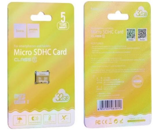 Hoco Universālā Micro SDHC Atmiņas karte 32GB Class10 Mobilajiem telefoniem / Planšetdatoriem