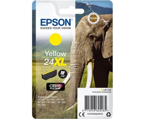 Epson Singlepack Yellow 24XL Claria Photo HD Ink