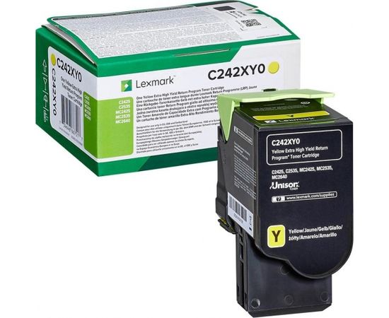 Lexmark C242XY0 Yellow Extra High Yield Return Programme Toner Cartridge