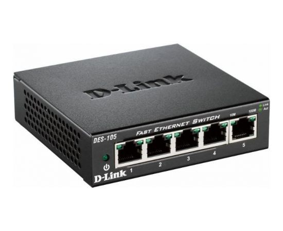 D-LINK 5-port 10/100 Metal Housing Deskt