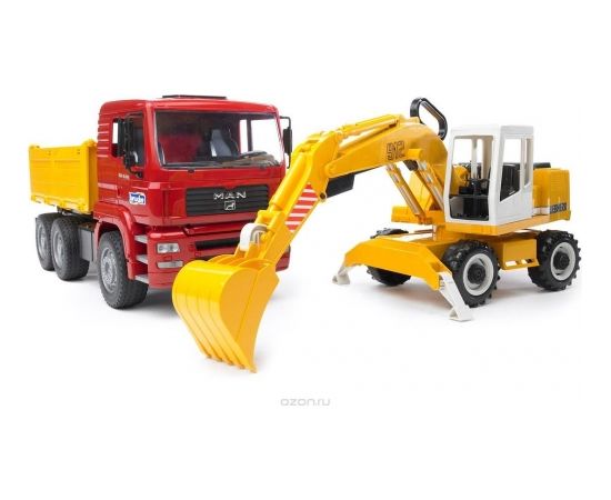 BRUDER MAN TGA Construction truck and Liebherr Excavator, 2751