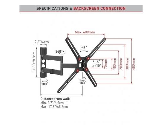 Barkan BM343 400x400 40kg max TV kronšteins