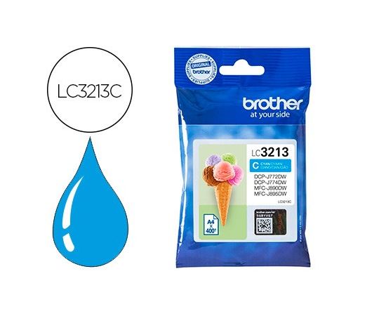 Brother LC3213C Ink Cartridge, Cyan, Zila tintes kasete 400lpp