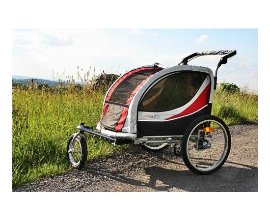 Guto Deluxe 2w1 red/light gray Velosipēda piekabe