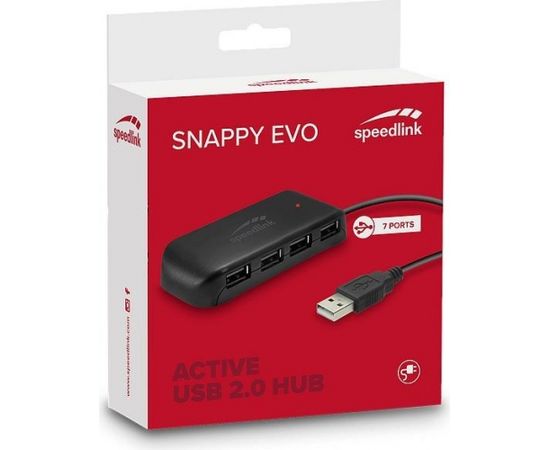 Speedlink USB hub Snappy Evo USB 2.0 7-port (SL-140005-BK)