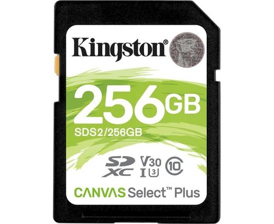 Kingston 256GB SDXC Canvas Select Plus 100R C10 UHS-I U3 V30 EAN: 740617298123