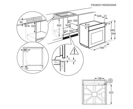 Electrolux EOF3H40X cepeškrāsns - metāls, A klase