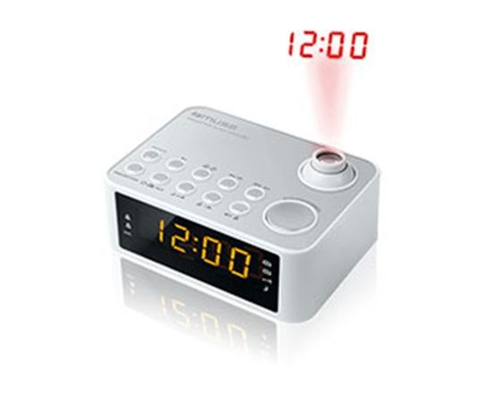 Muse Clock radio  M-178PW White, 0.9 inch amber LED, with dimmer