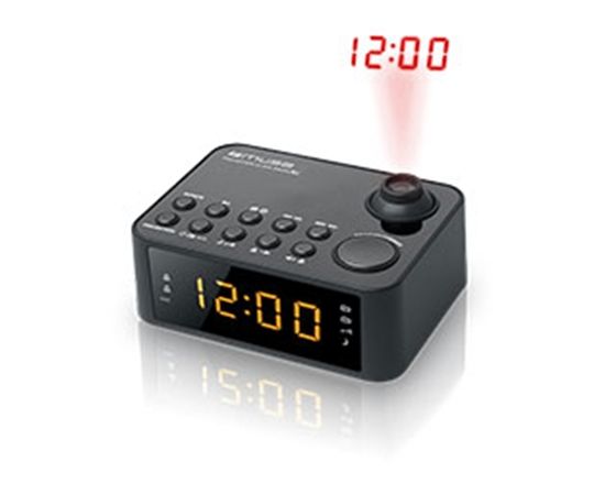 Muse Clock radio  M-178P Black, 0.9 inch amber LED, with dimmer