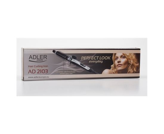 Adler Curling Iron AD 2103 Ceramic heating system, Barrel diameter 19 mm, Display No, 30 W, Black/ silver