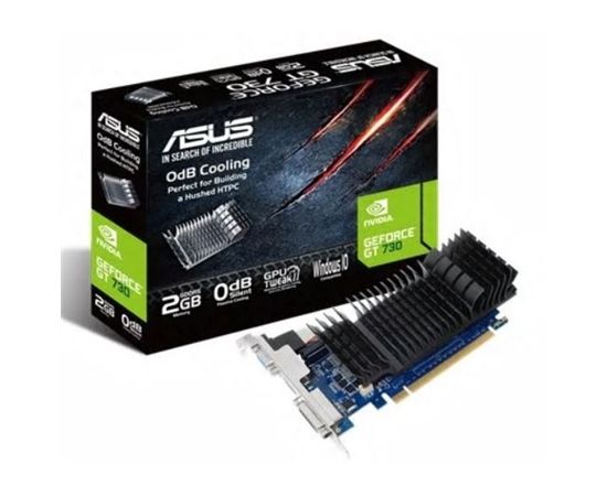 Asus GF GT730-SL-2GD5-BRK NVIDIA, 2 GB, GeForce GT 730, GDDR5, Memory clock speed 5010 MHz, PCI Express 2.0, HDMI ports quantity 1, DVI-D ports quantity 1, Cooling type Passive, Processor frequency 902 MHz