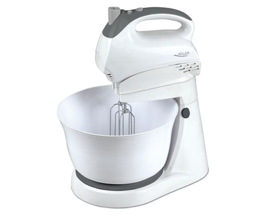 Hand Mixer Adler AD 4202 White, Hand Mixer, 300 W, Number of speeds 5, Shaft material Stainless steel