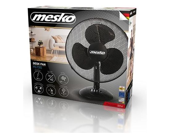 Mesko Fan MS 7310 Table Fan, Number of speeds 3, 45 W, Oscillation, Diameter 40 cm, Black