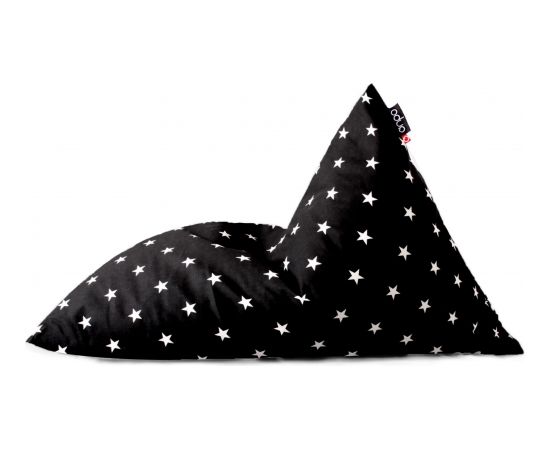 Qubo™ Tryangle Denim Stars Black Art.70499 Sēžammaiss, Puffs, Mīkstais bean bags, pupumaiss