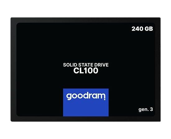 GOODRAM CL100 GEN. 3 240GB SSD, 2.5” 7mm, SATA 6 Gb/s, Read/Write: 520 / 400 MB/s