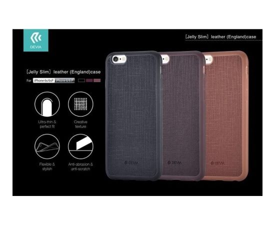 Devia Jelly England Силиконовый Чехол для Apple iPhone 7 Plus / 8 Plus  Черный (Mocco Blister)