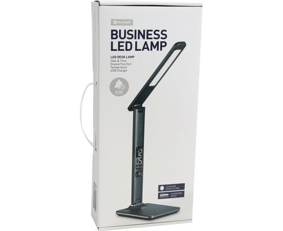 Platinet desk lamp PDLU13 14W Alarm + USB charger (44228)