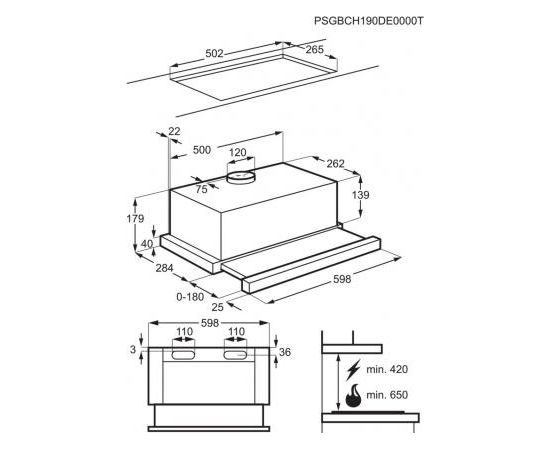 Electrolux LFP316FW iebūvējams tvaika nosūcējs