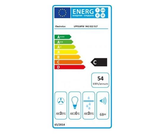 Electrolux LFP316FW iebūvējams tvaika nosūcējs 60cm Balts