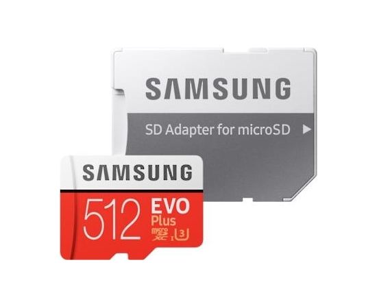 SAMSUNG EVO Plus 512GB microSD + adapter Atmiņas karte