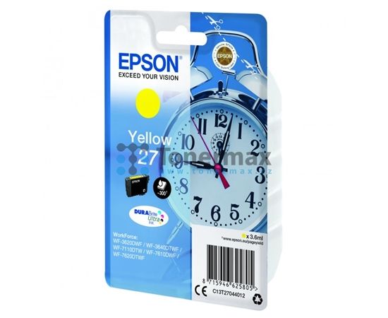 Epson Cartridge  C13T27044012 Ink, Yellow