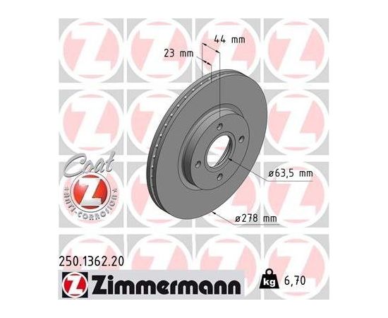 Zimmermann Bremžu disks 250.1362.20