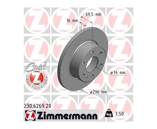 Zimmermann Bremžu disks 230.6269.20