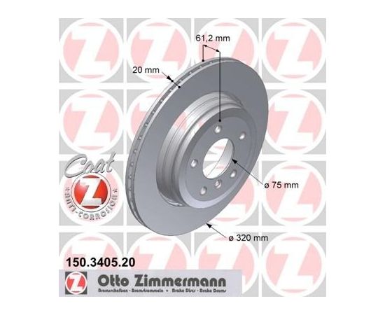 Zimmermann Bremžu disks 150.3405.20 Тормозные диски Zimmermann Bremžu disks 150.3405.20 Тормозные диски