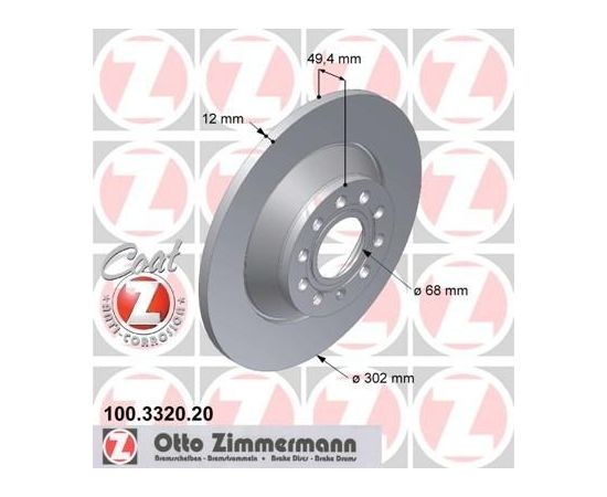 Zimmermann Bremžu disks 100.3320.20